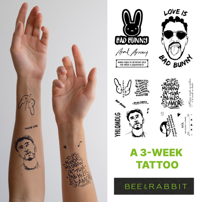 Semi-Permanent 3 Week Tattoo Inspired by Bad Bunny